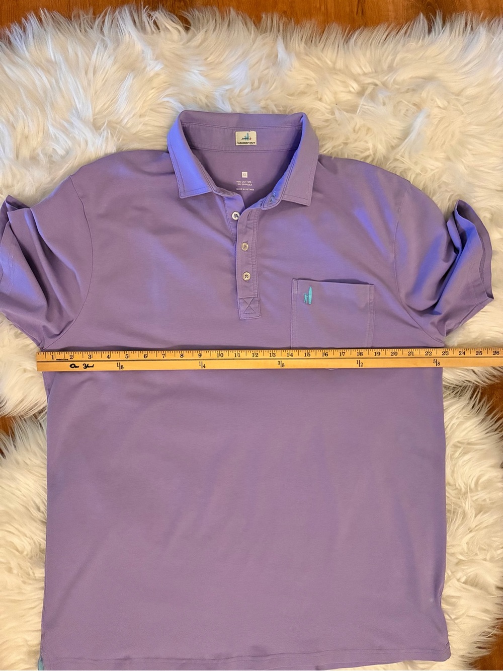 johnnie-o Original 4 Button ‘Hangin’ Out’ Polo XL Lavender Purple Golf Preppy - Picture 6 of 15